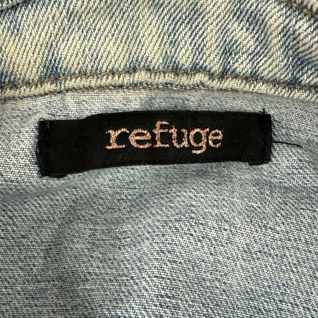 Y2K Charlotte Russe Refuge Distressed Denim Jacket