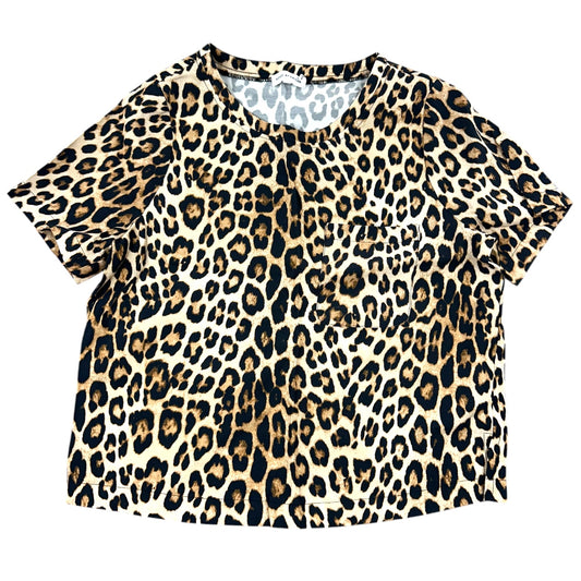 Good American Leopard Print Woven Pocket T Shirt