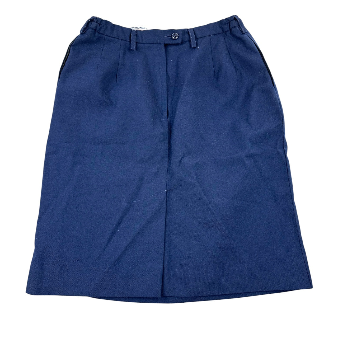 Vintage Style Navy Blue Embroidered Floral Button Skirt