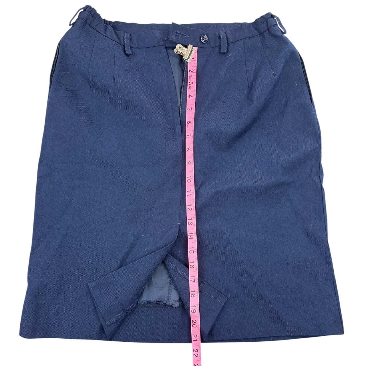 Vintage Style Navy Blue Embroidered Floral Button Skirt