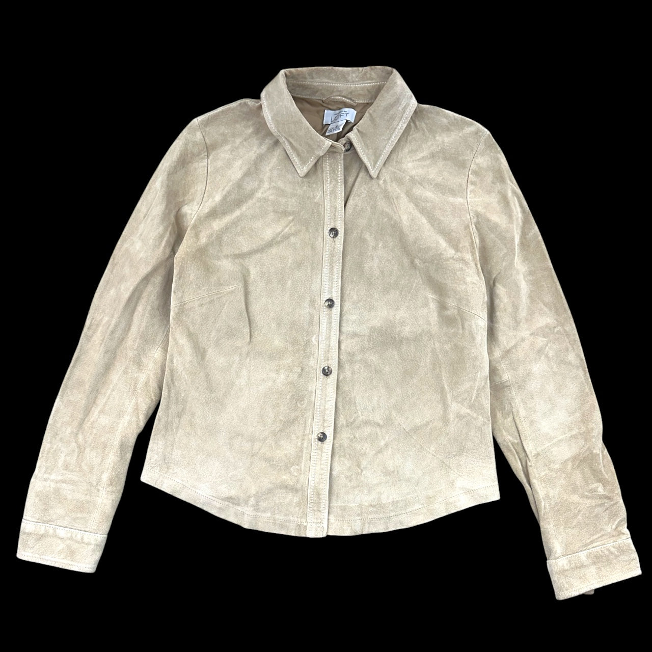 Vintage LOFT Tan Suede Button Down Jacket