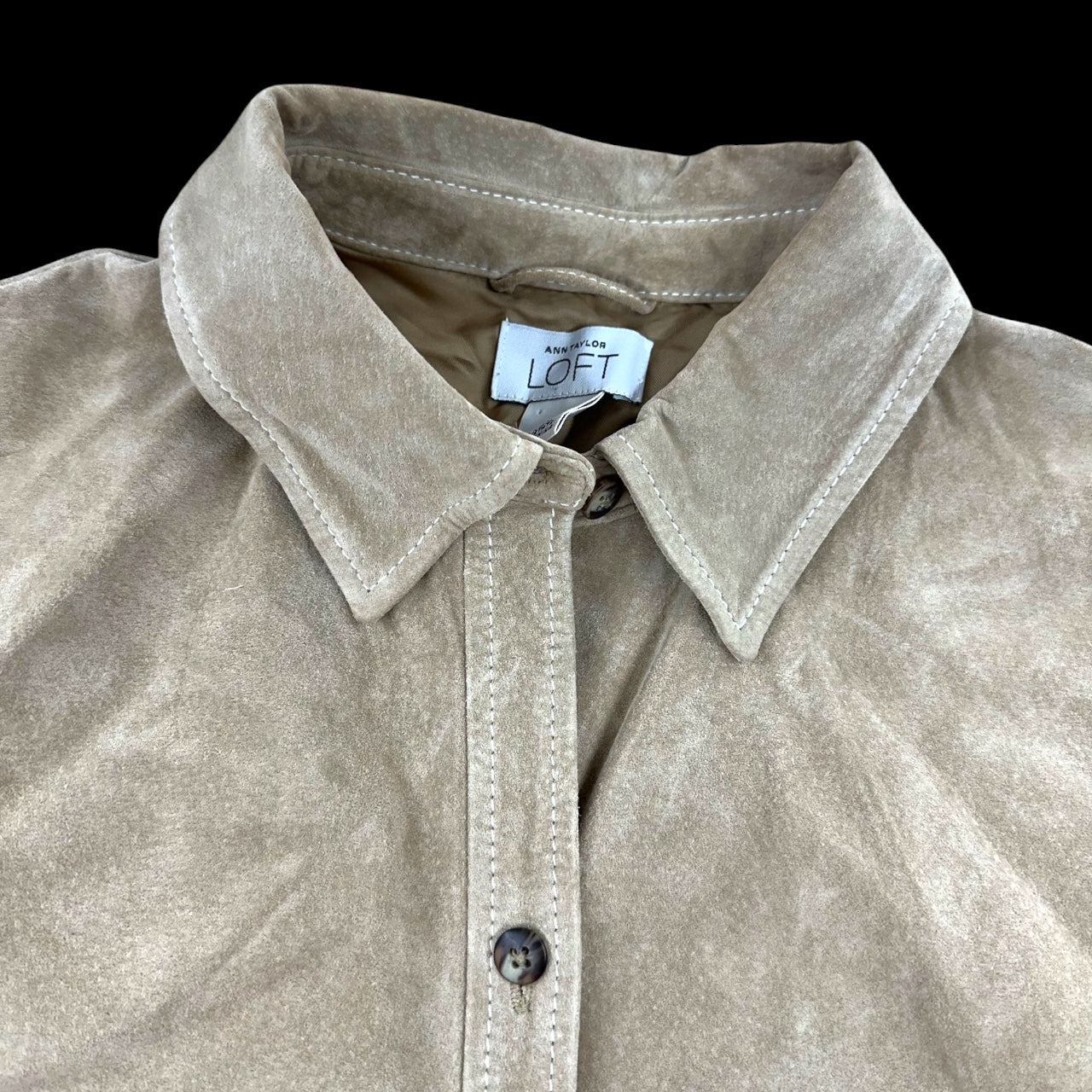 Vintage LOFT Tan Suede Button Down Jacket