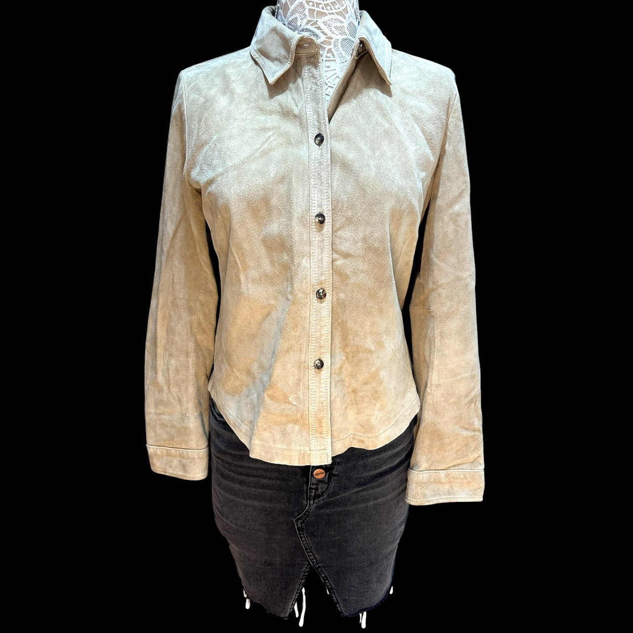 Vintage LOFT Tan Suede Button Down Jacket
