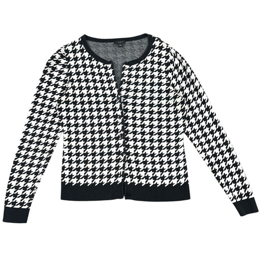 Ann Taylor Black and White Houndstooth Cardigan