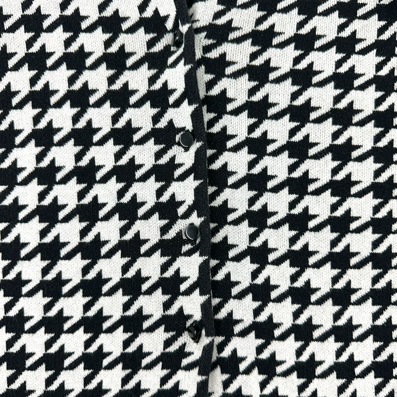 Ann Taylor Black and White Houndstooth Cardigan
