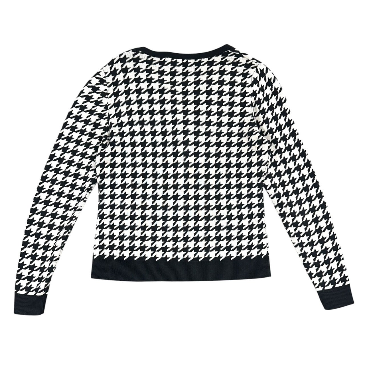 Ann Taylor Black and White Houndstooth Cardigan