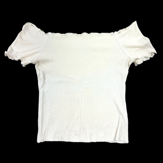Apple Off the Shoulder Ribbed Top