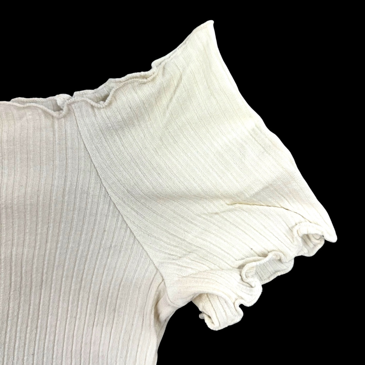 Apple Off the Shoulder Ribbed Top