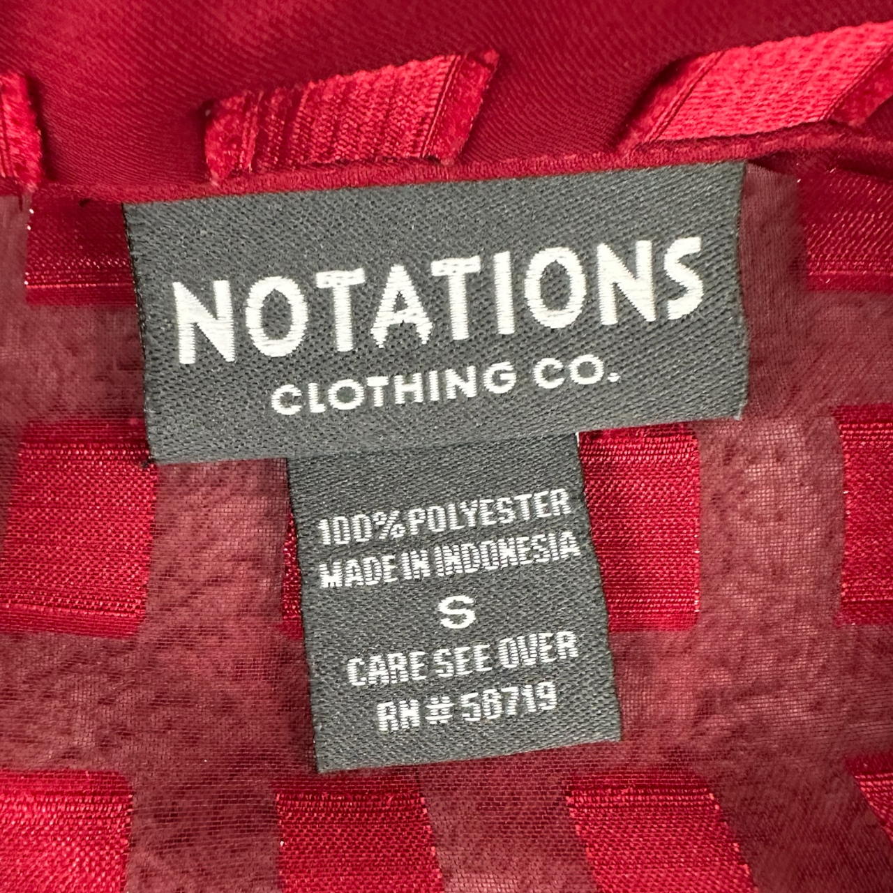 Vintage Notations Sheer Red Checkered Button Down