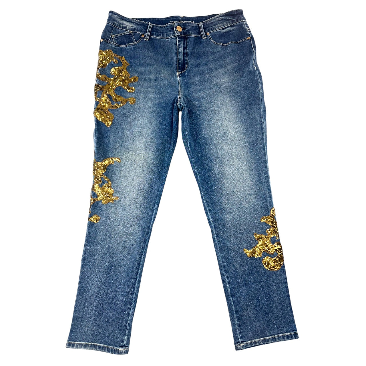Y2K Chico's Gold Sequin Embellished Jeans