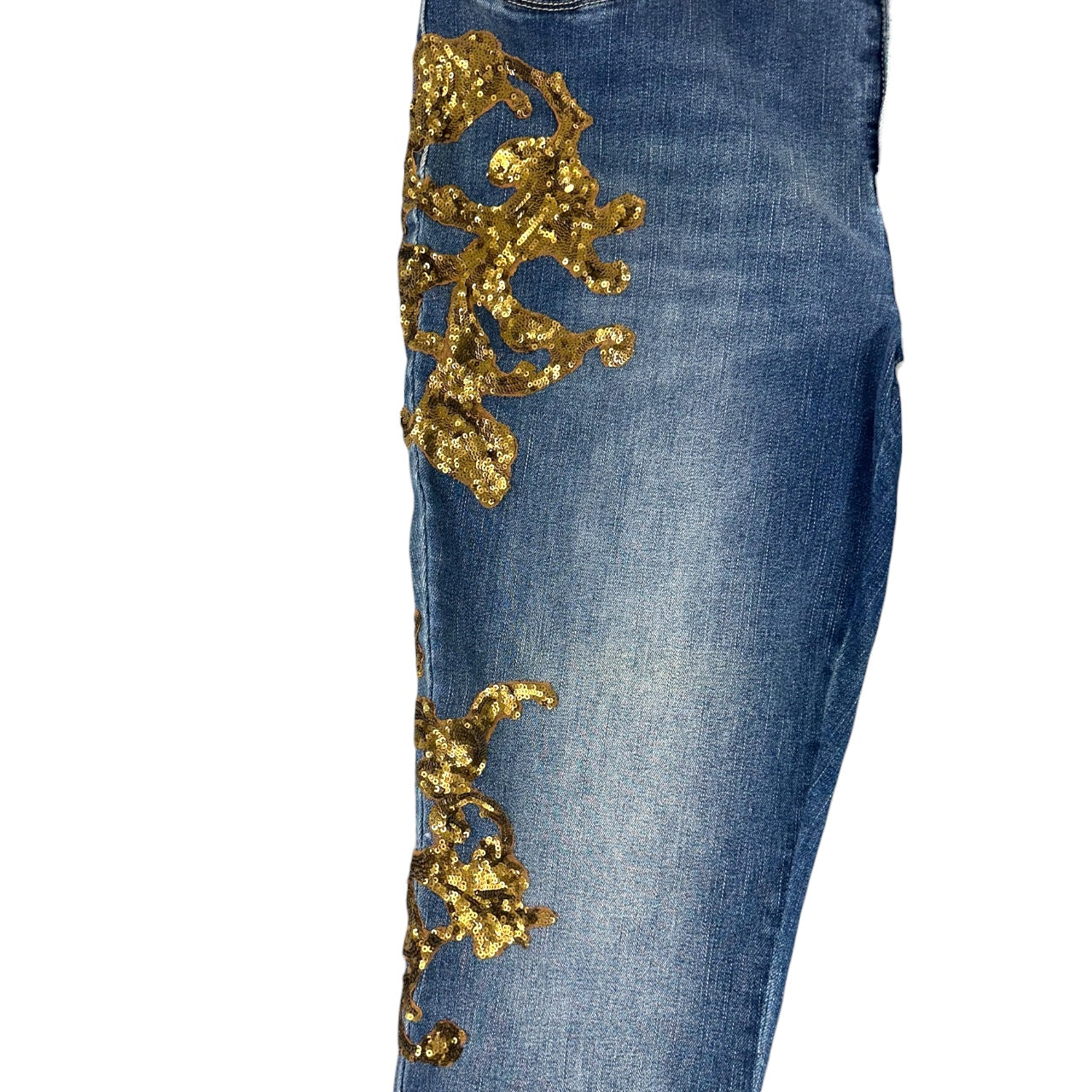Y2K Chico's Gold Sequin Embellished Jeans