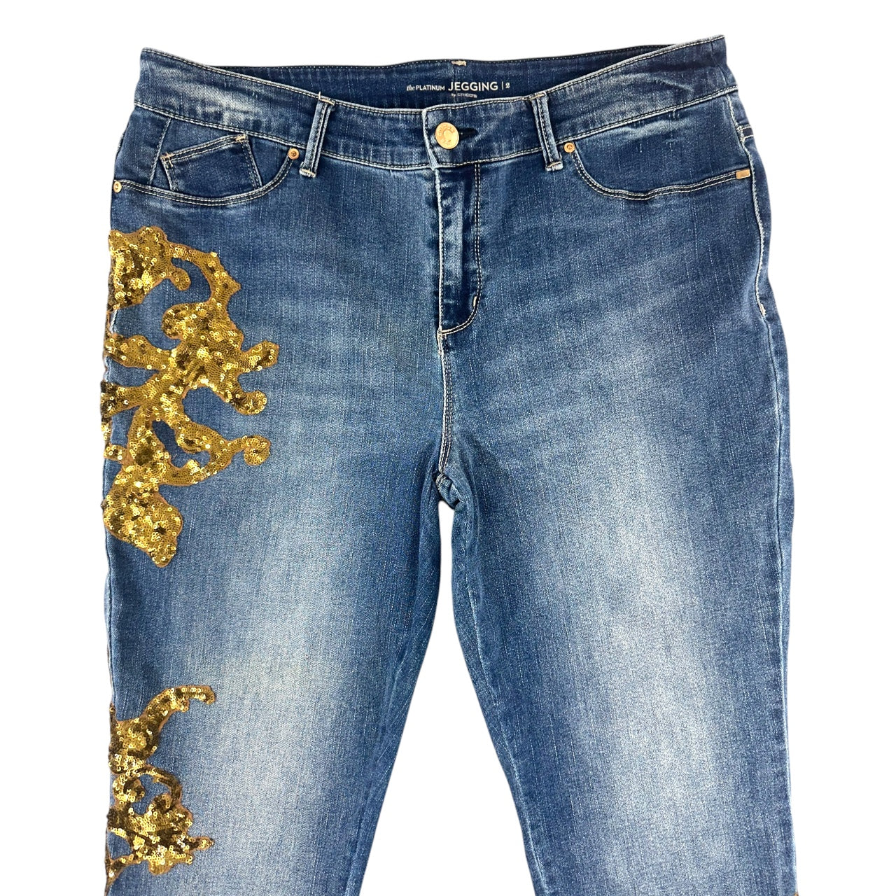 Y2K Chico's Gold Sequin Embellished Jeans