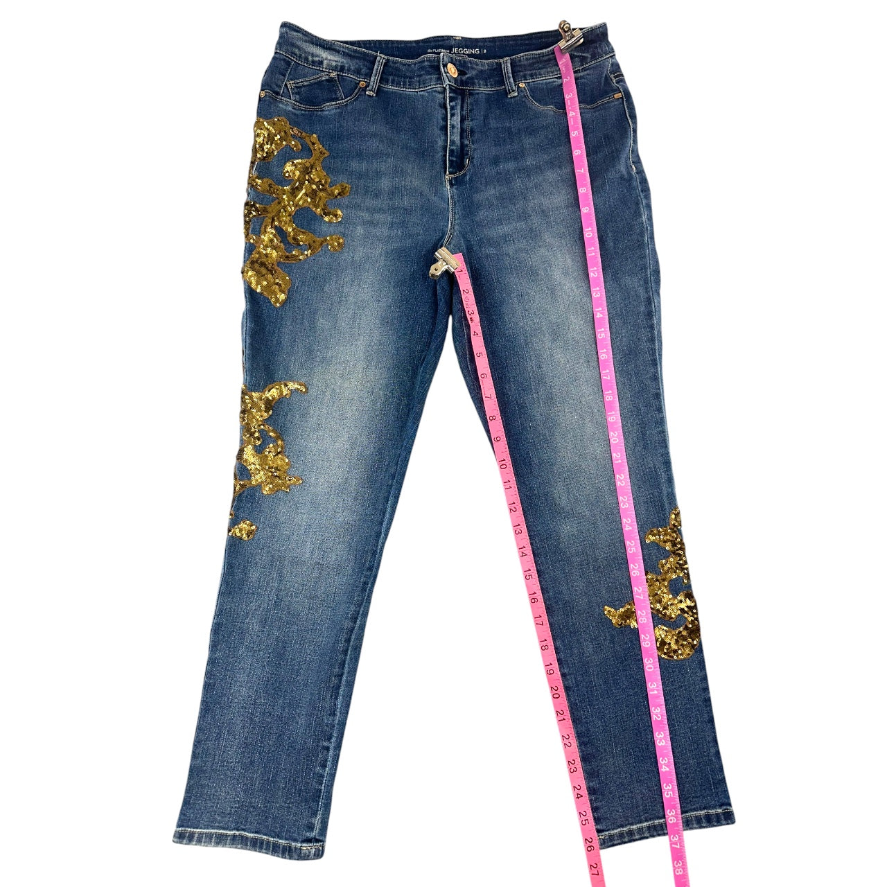 Y2K Chico's Gold Sequin Embellished Jeans