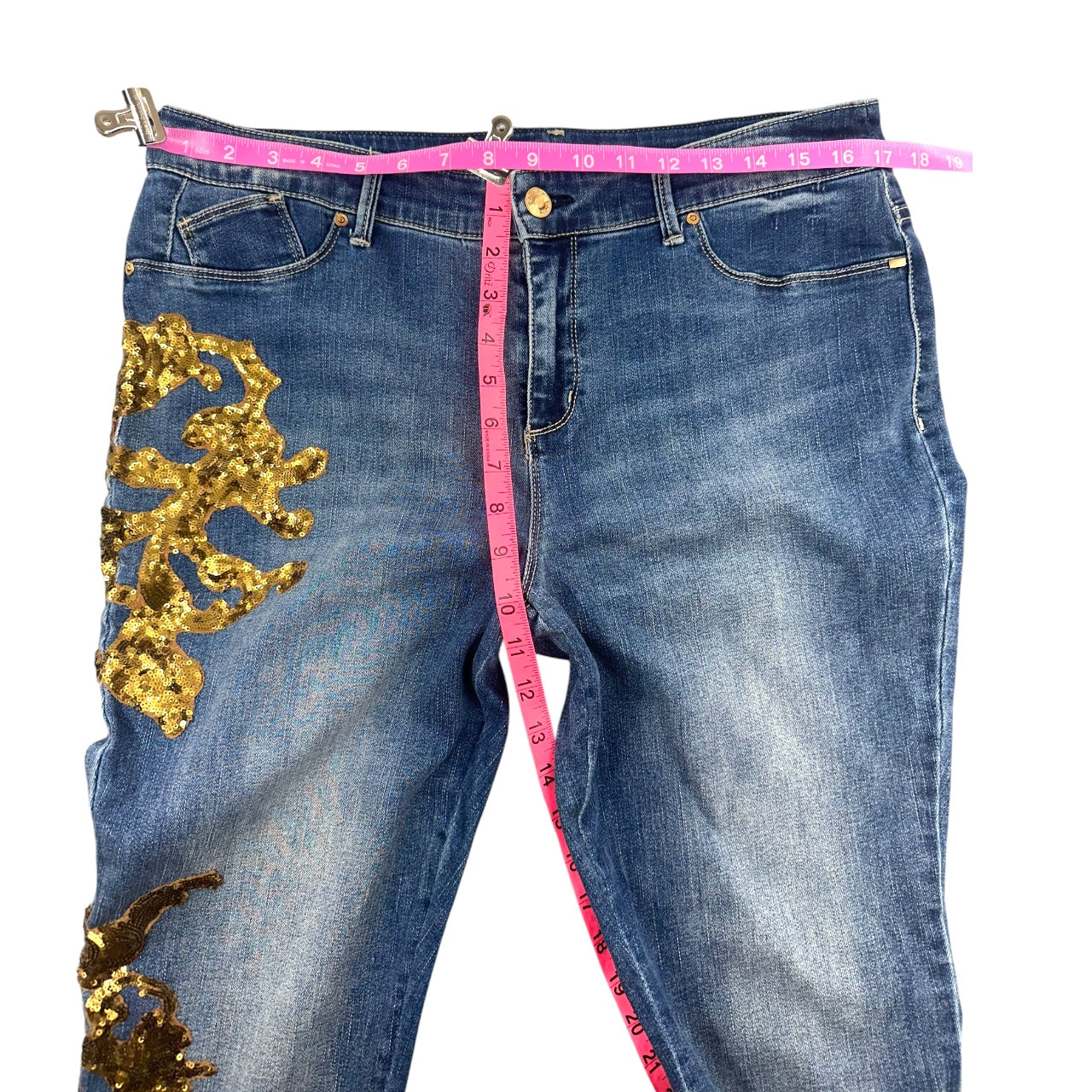 Y2K Chico's Gold Sequin Embellished Jeans