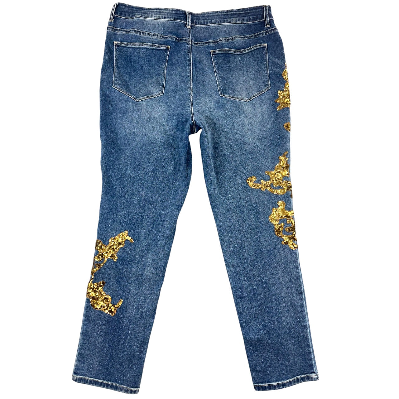 Y2K Chico's Gold Sequin Embellished Jeans