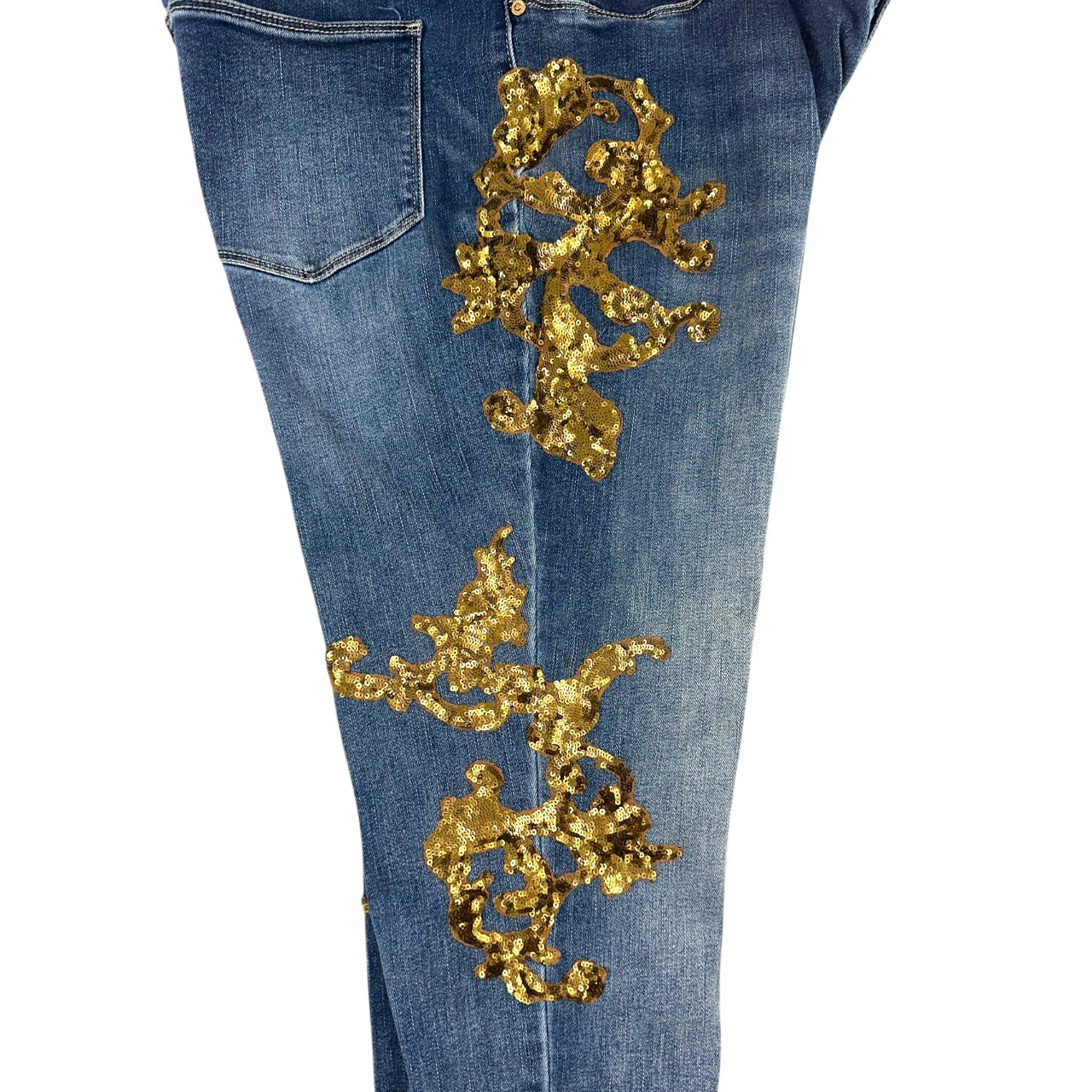 Y2K Chico's Gold Sequin Embellished Jeans