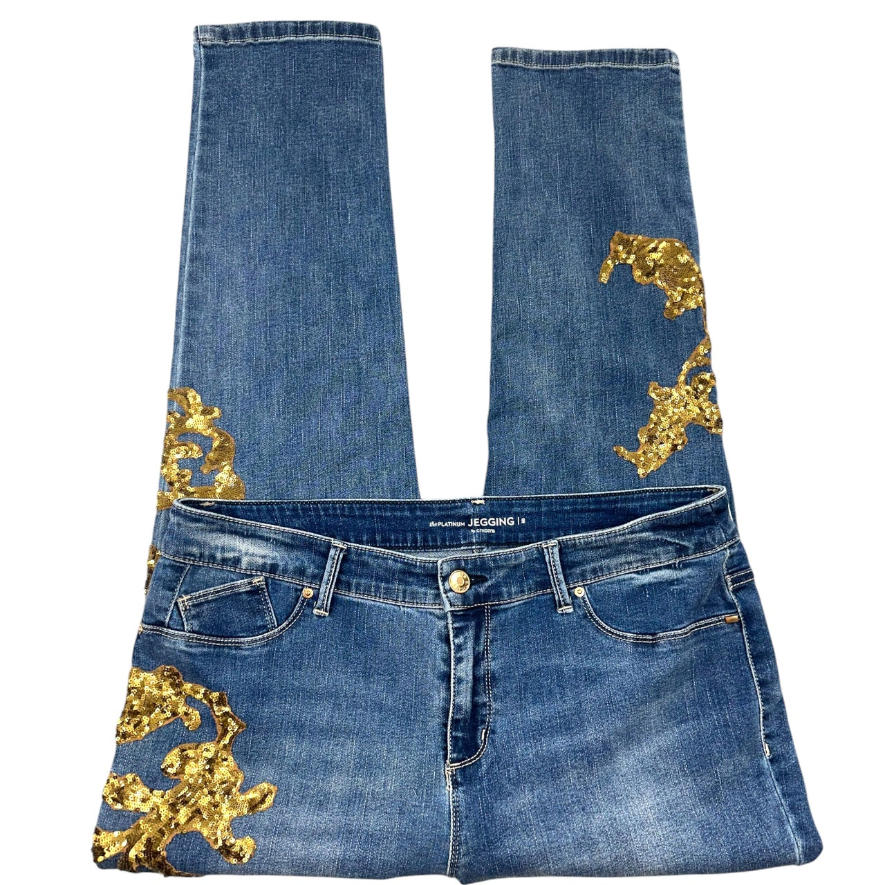 Y2K Chico's Gold Sequin Embellished Jeans