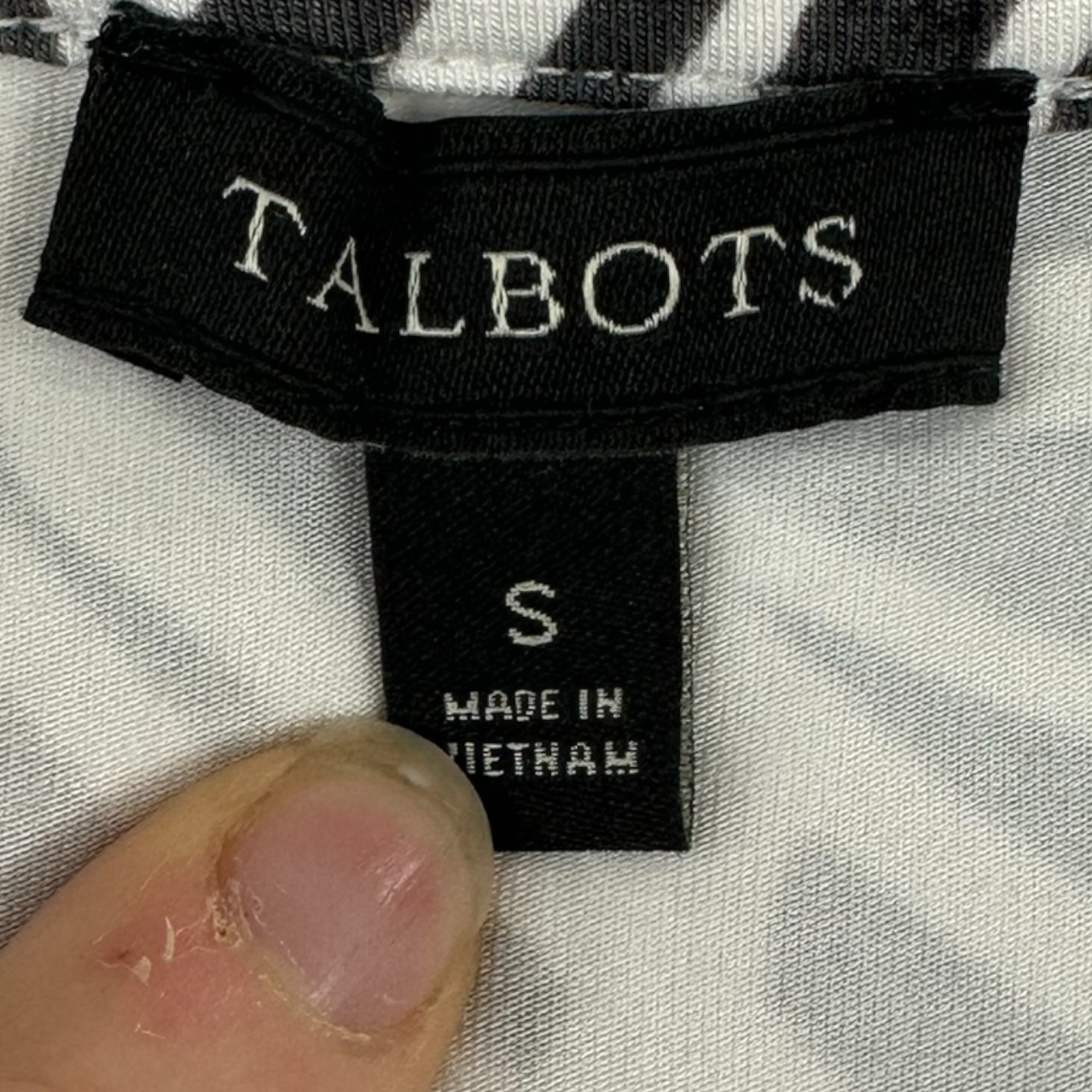 Talbots Black & White Faux Wrap Leaf Print Sleeveless Top