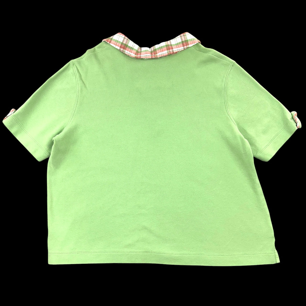 Vintage Koret Lime Green Polo Plaid Collar