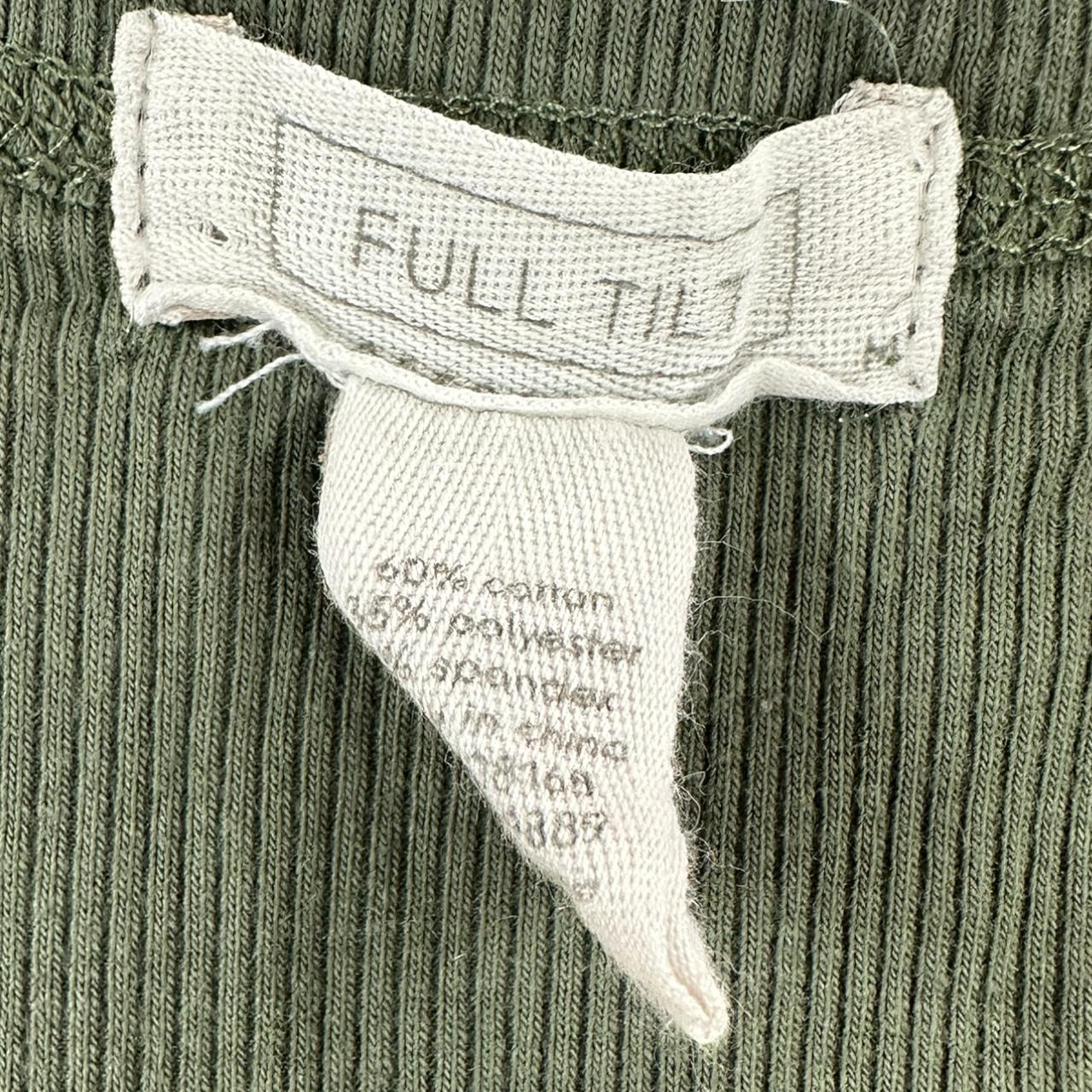 Classic Olive Green Ribbed Scoop Neck Tank