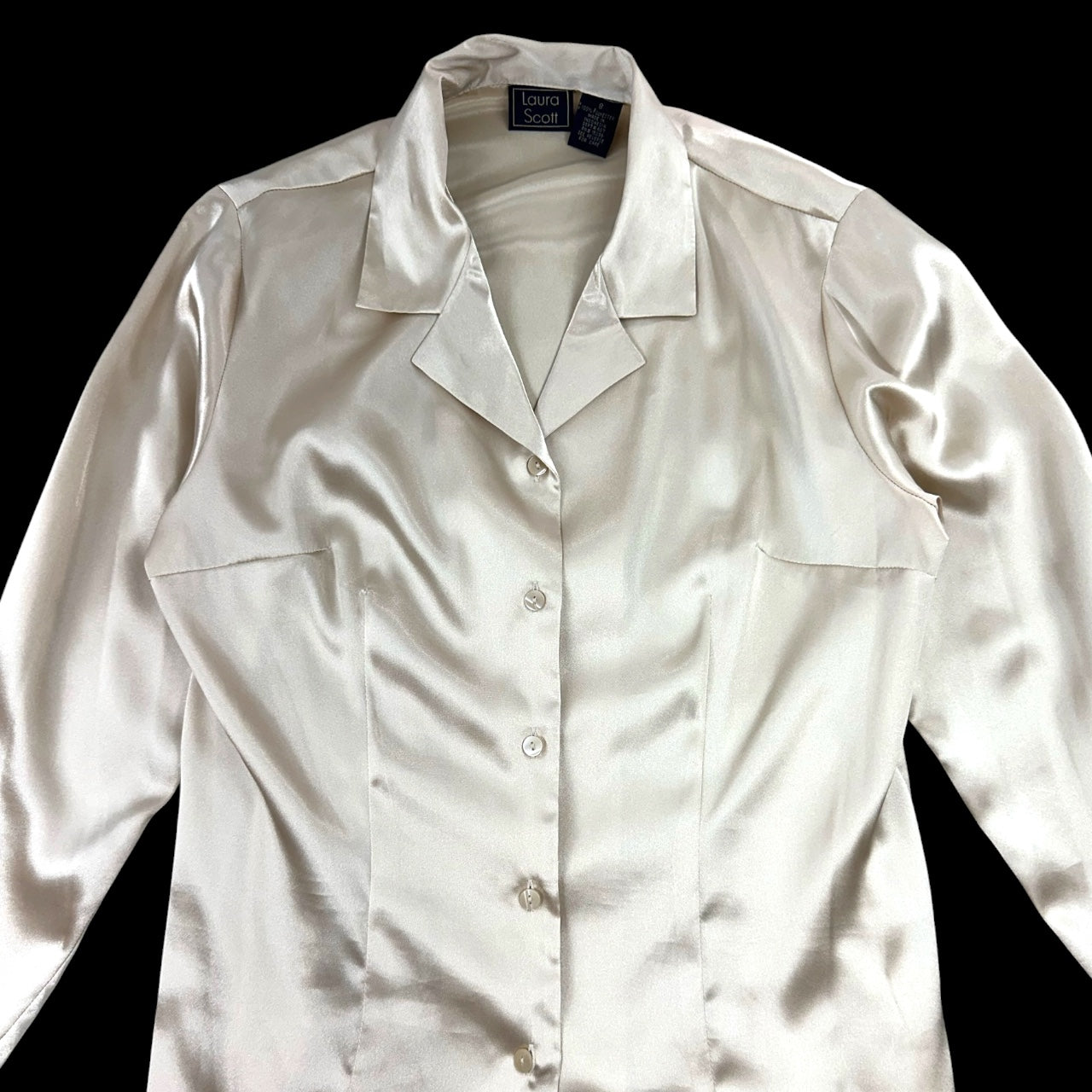 Vintage Laura Scott Champagne Satin Blouse