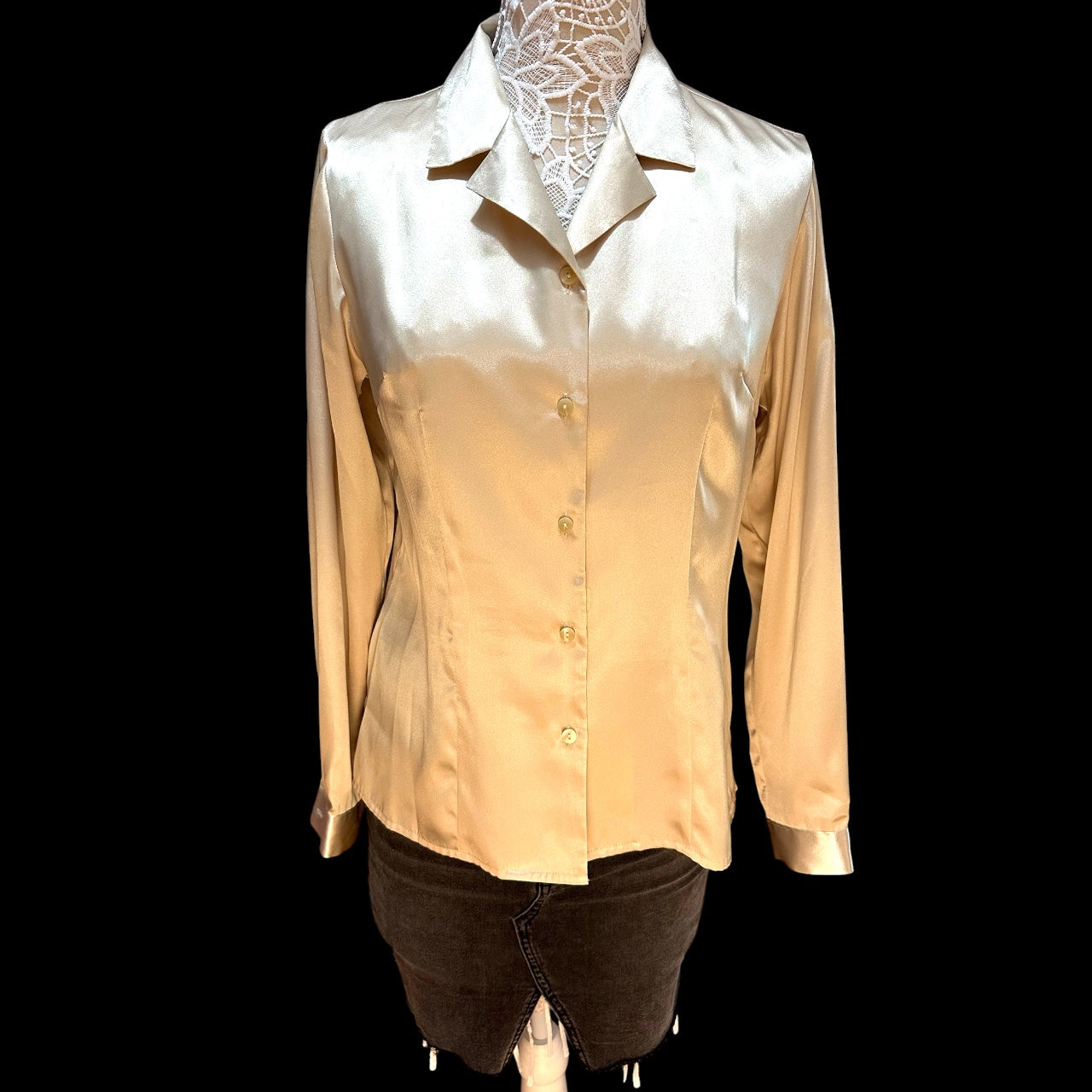 Vintage Laura Scott Champagne Satin Blouse
