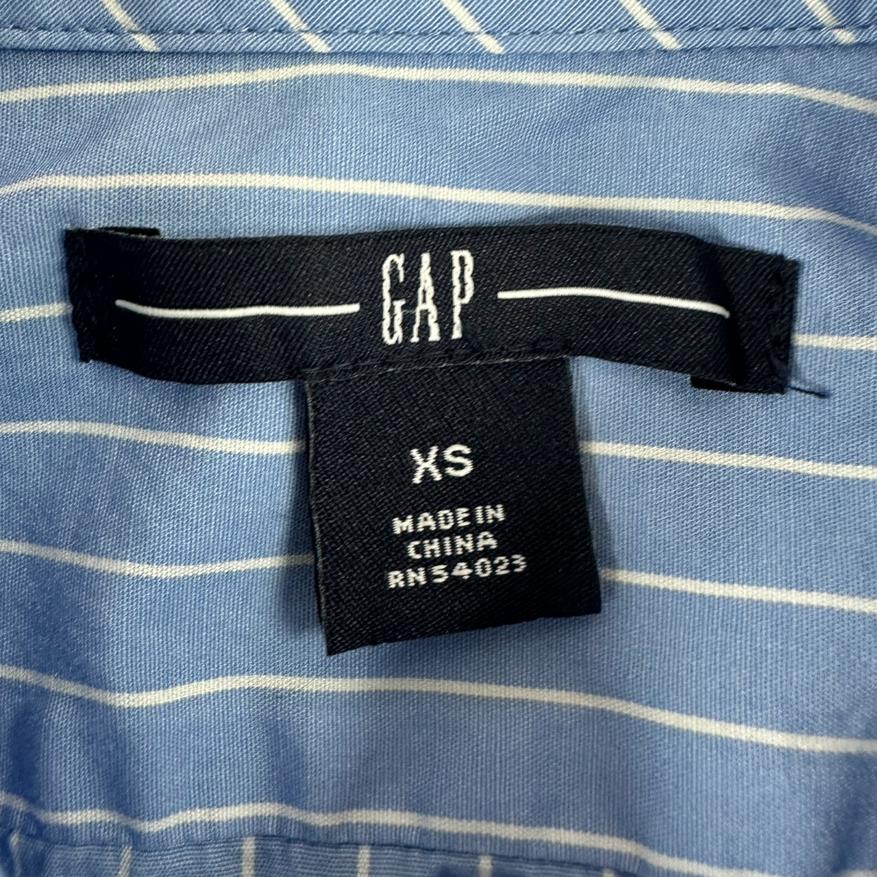 Vintage GAP Blue & White Striped Ruffle Blouse