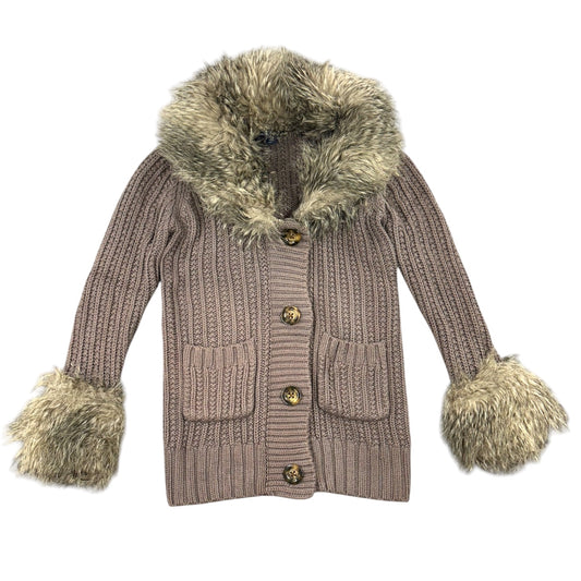 Gap Fuzzy Brown Cardigan Jacket