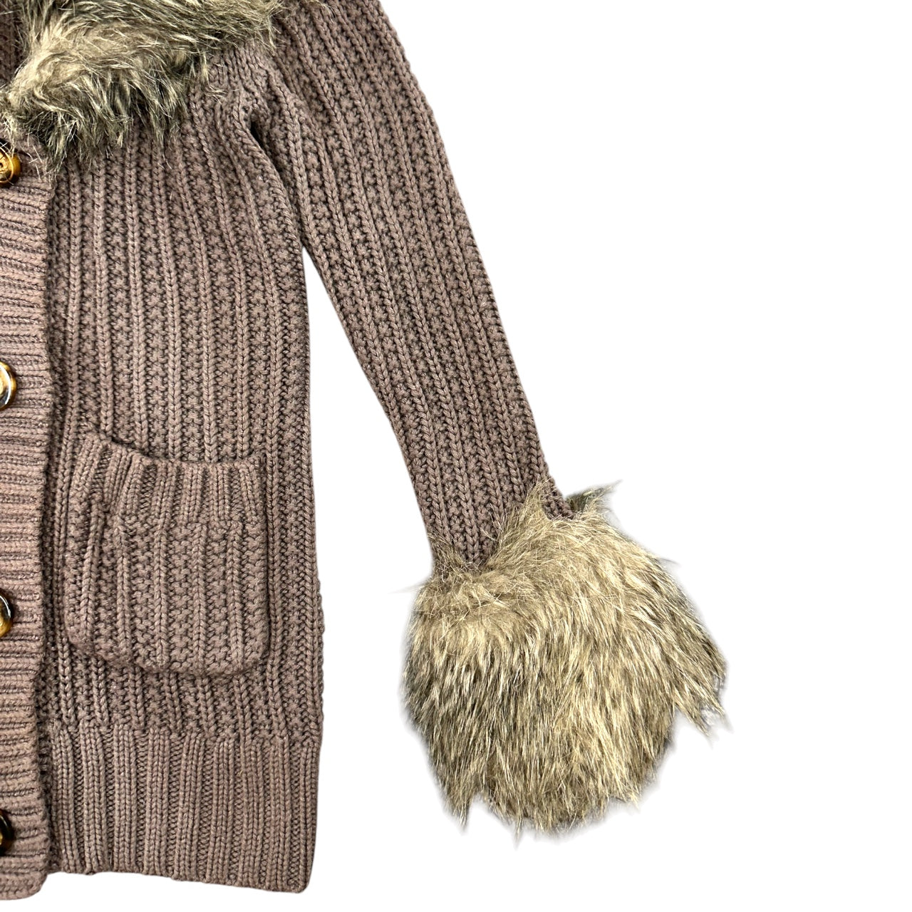 Gap Fuzzy Brown Cardigan Jacket