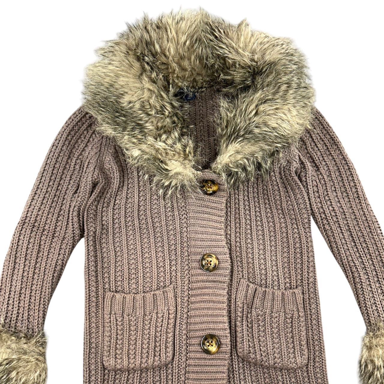 Gap Fuzzy Brown Cardigan Jacket