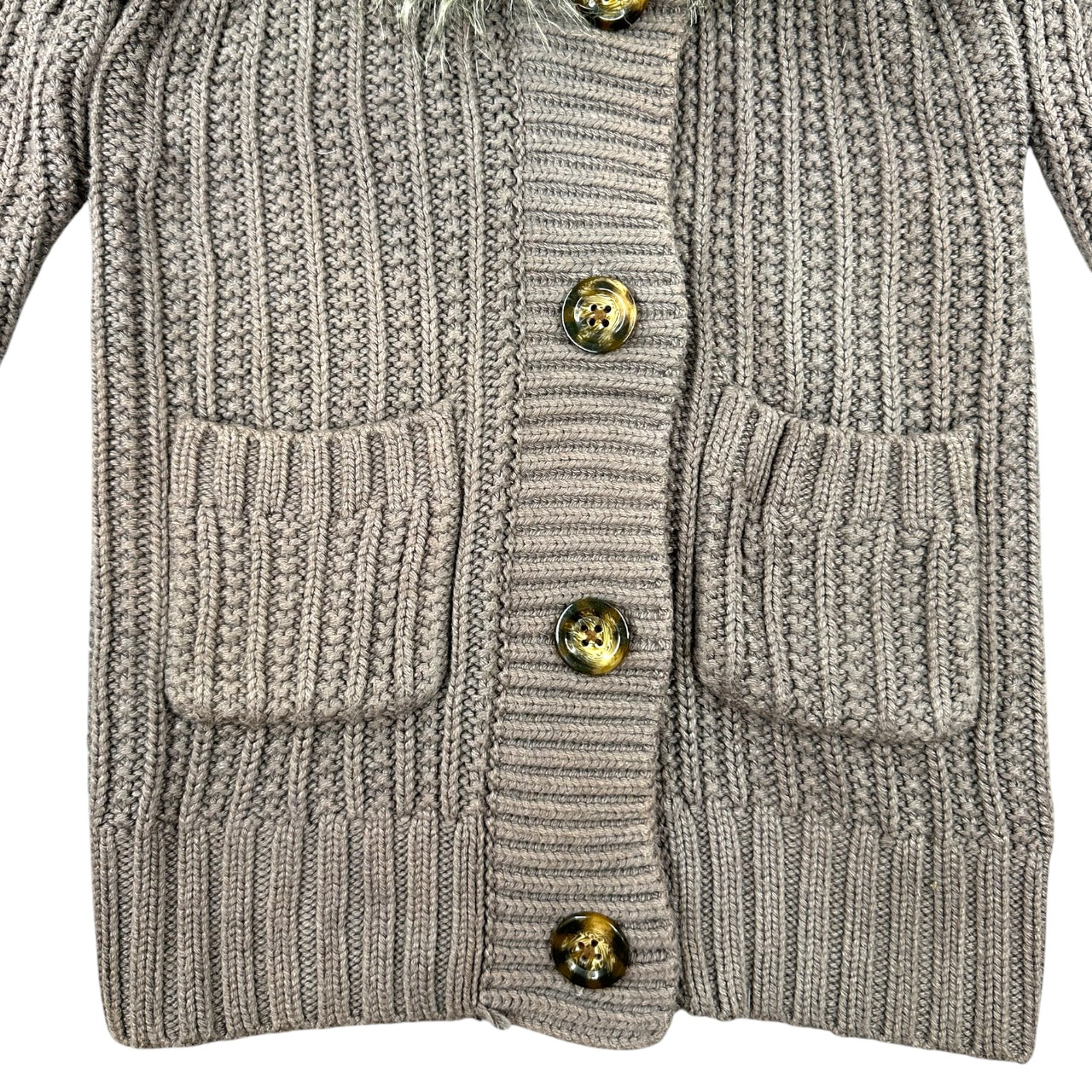 Gap Fuzzy Brown Cardigan Jacket