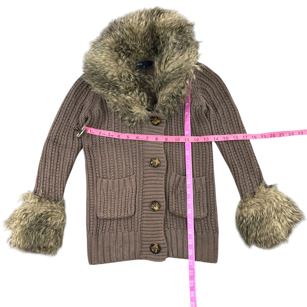 Gap Fuzzy Brown Cardigan Jacket