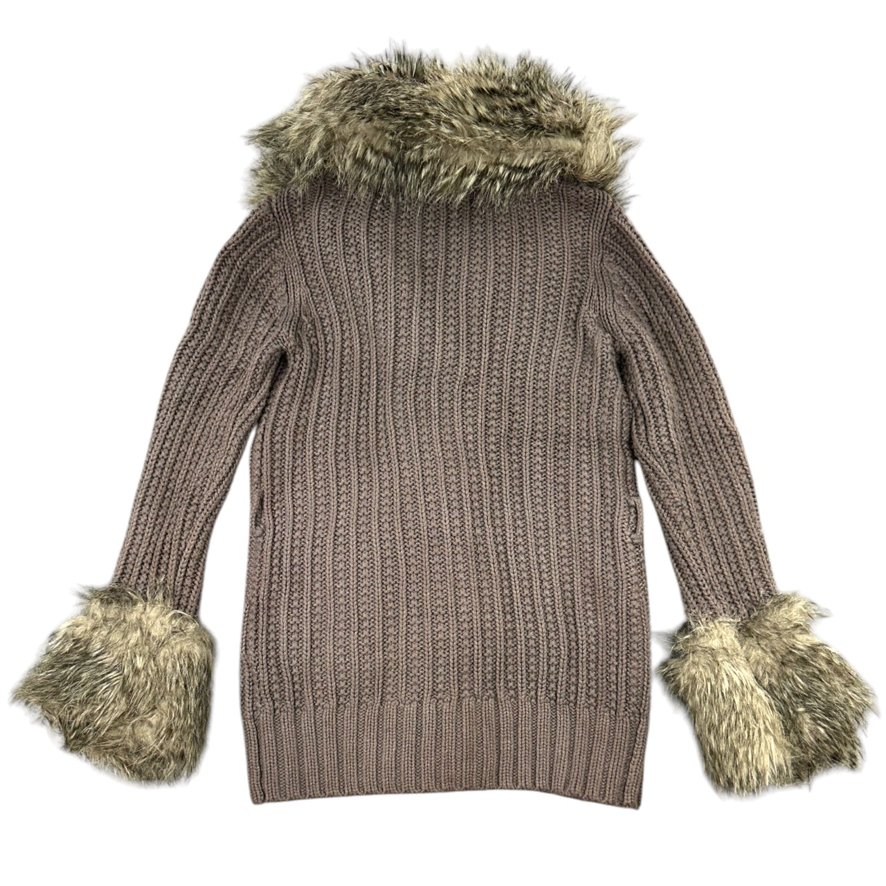 Gap Fuzzy Brown Cardigan Jacket