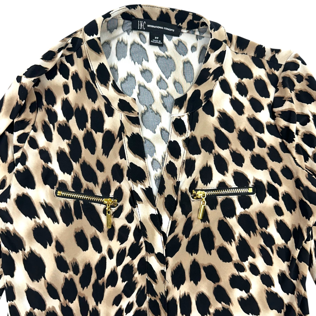 INC International Concepts Leopard Print Long Sleeve
