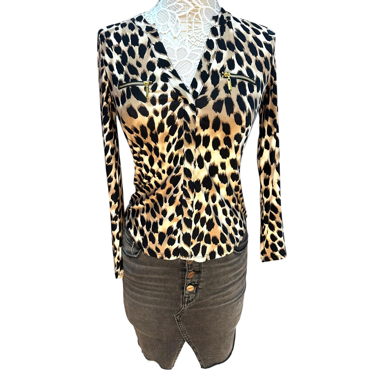INC International Concepts Leopard Print Long Sleeve