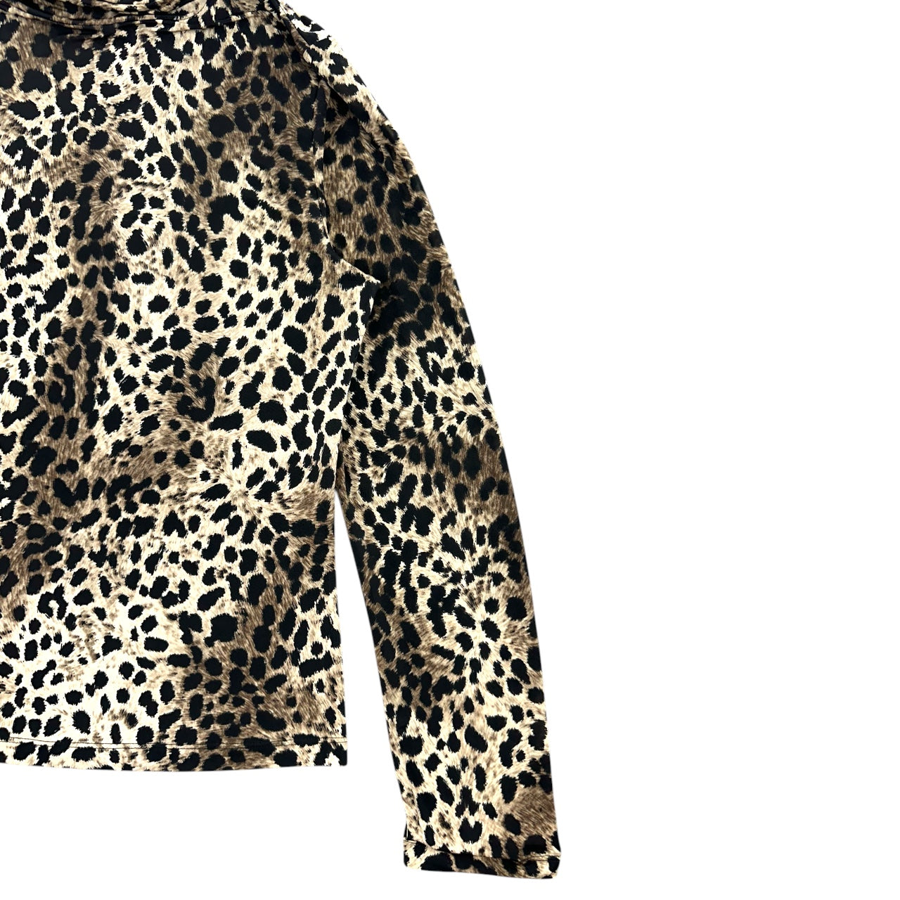 Vintage 90s Compliments Leopard Print Mock Neck Top
