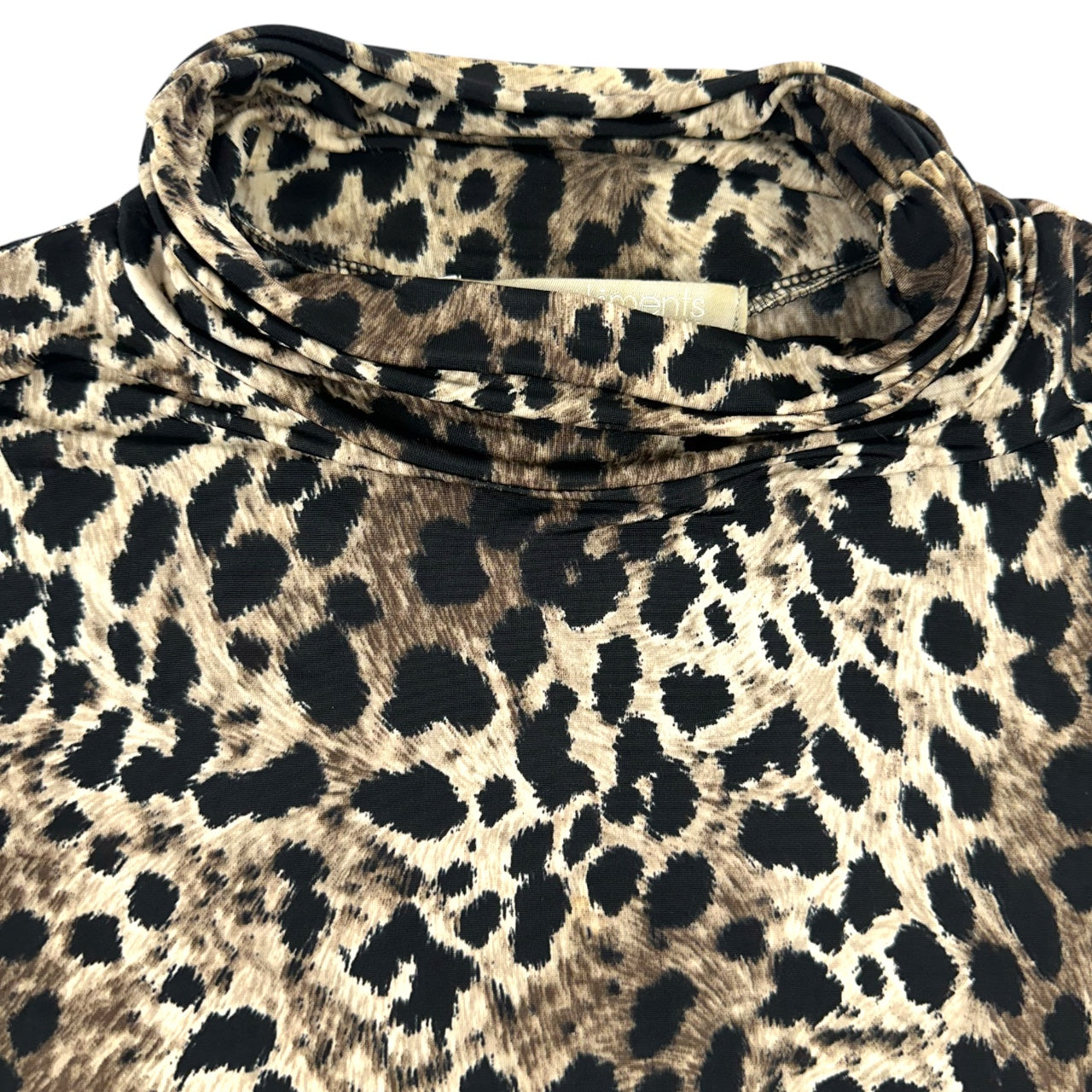 Vintage 90s Compliments Leopard Print Mock Neck Top