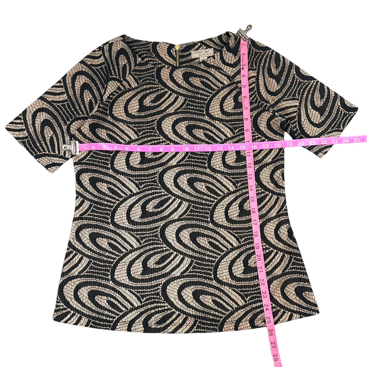 Vintage Simonton Says Retro Swirl Abstract Geometric Blouse
