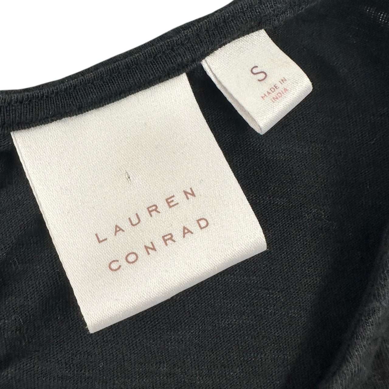LC Lauren Conrad Black Floral Embroidered Peasant Boho Blouse