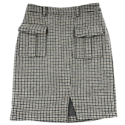 Vintage Style Roocool Houndstooth Mini Skirt Dark Academia Plaid Skirt with Pockets