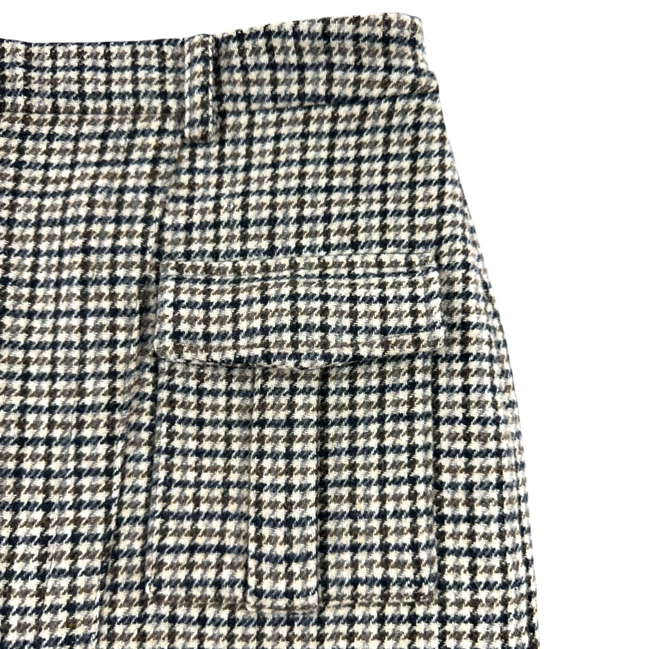 Vintage Style Roocool Houndstooth Mini Skirt Dark Academia Plaid Skirt with Pockets
