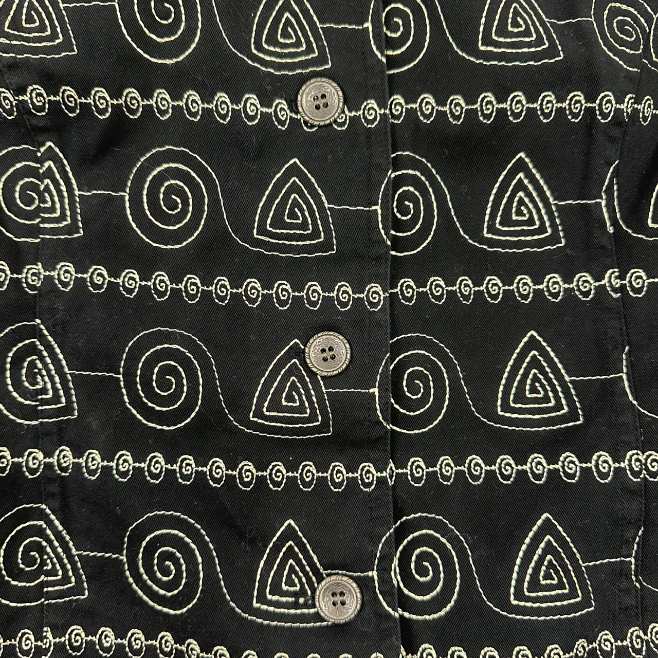 Vintage Christopher & Banks Geometric Jacket Black & White Tribal Print Shirt Jacket