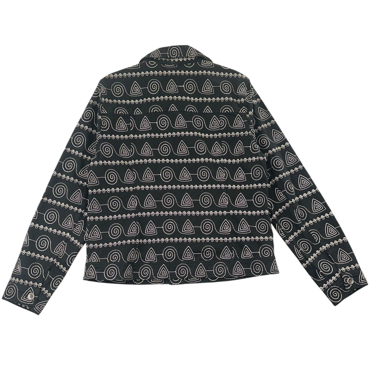 Vintage Christopher & Banks Geometric Jacket Black & White Tribal Print Shirt Jacket