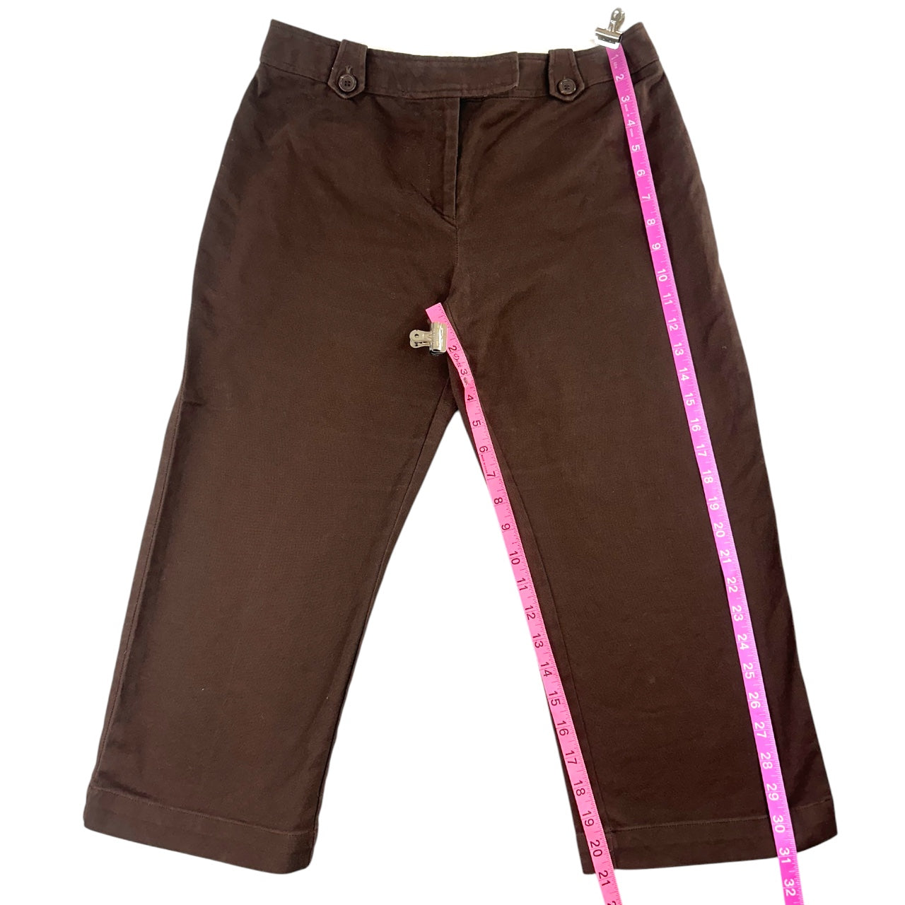 Charter Club Chocolate Brown Cropped Straight Leg Capri Trouser