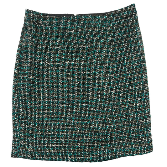 Loft Outlet Teal Green & Gold Tweed Bouclé Mini Skirt