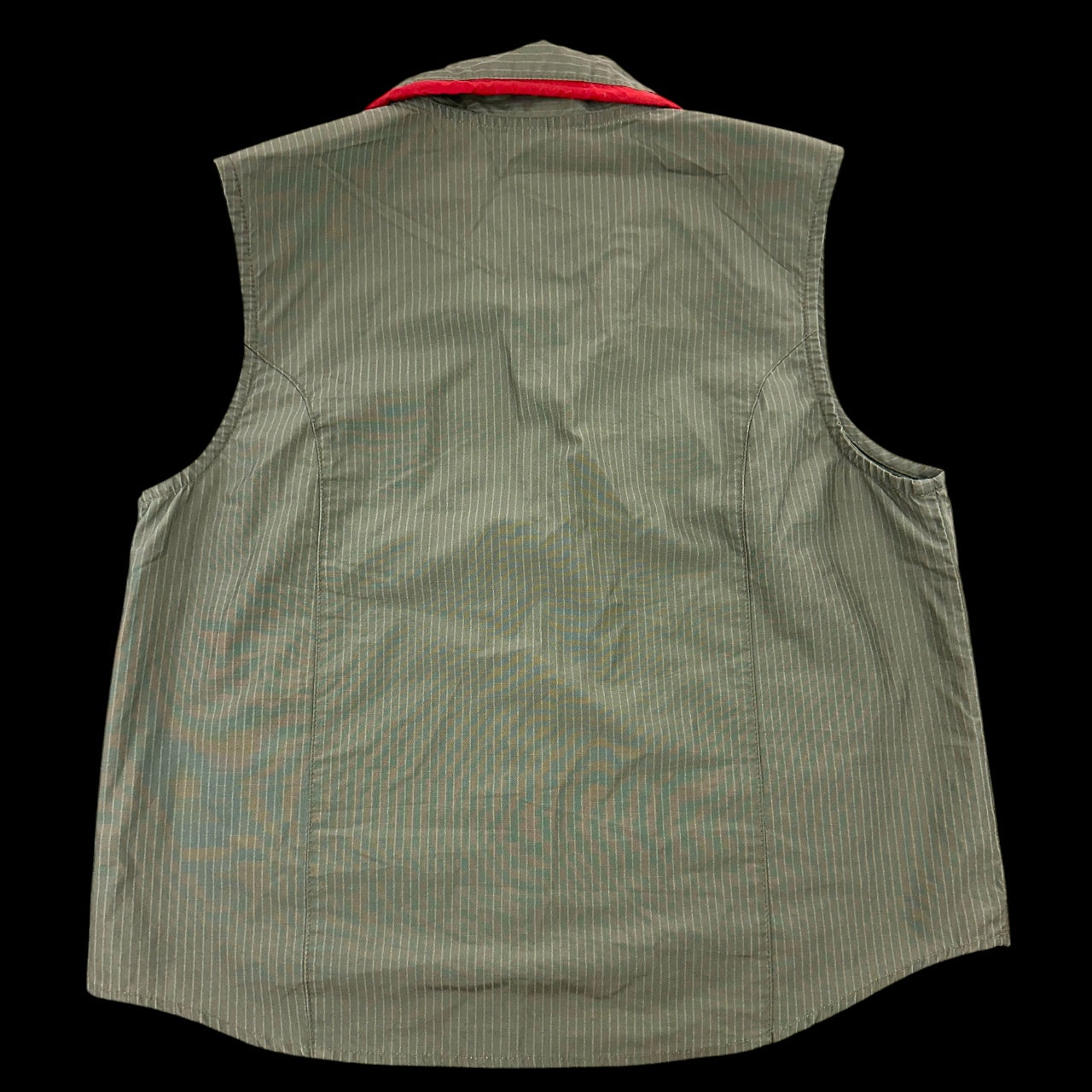 Xhilaration Olive Green Striped Cargo Vest Multi Pocket Utility Vest