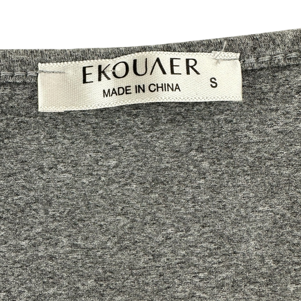 Ekouaer Silver Metallic Shimmer Ruched V Neck Top