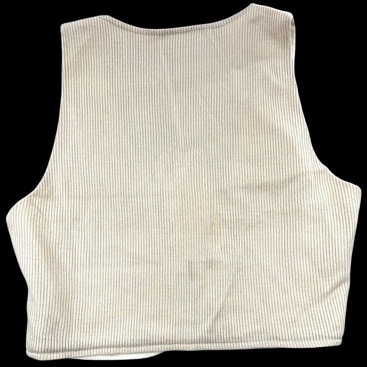 Vintage 90s Beige Ribbed Button Up Vest