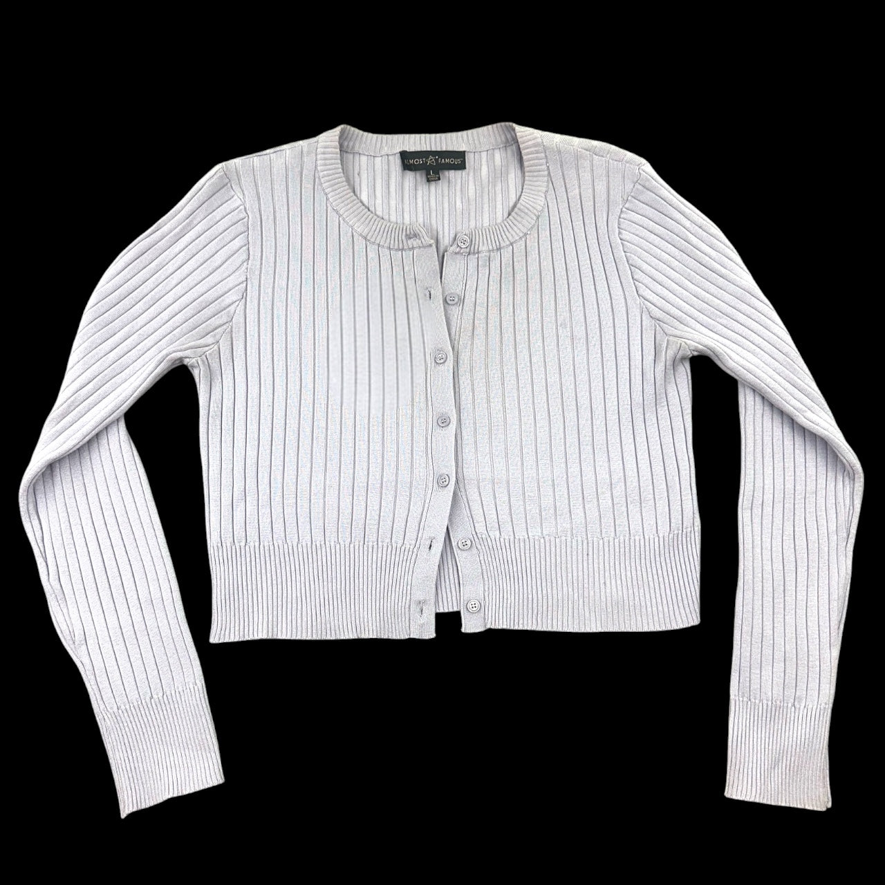 Almost Famous Lavender Button Up Cropped Cardigan