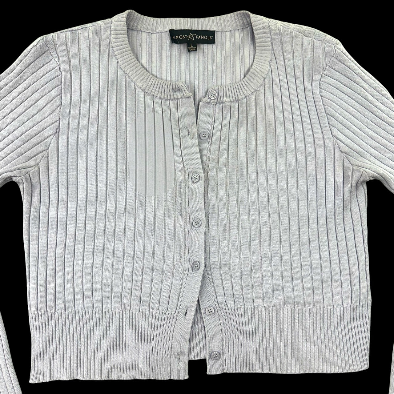 Almost Famous Lavender Button Up Cropped Cardigan